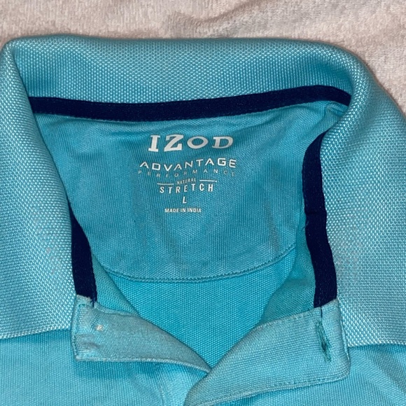 Izod Men's Turquoise Blue Polo Shirt - Picture 5 of 5